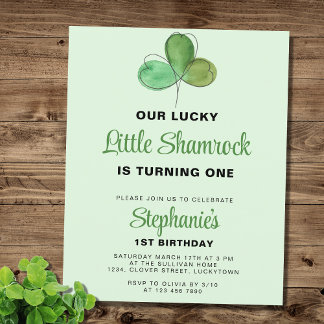 Budget St. Patrick's Day 1. Geburtstag Einladung