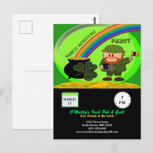 Budget St Patricks Day Leprechaun Pot of Gold Postkarte