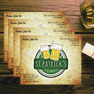 Budget St Patrick's Day Party Irish Brew Vintag Flyer