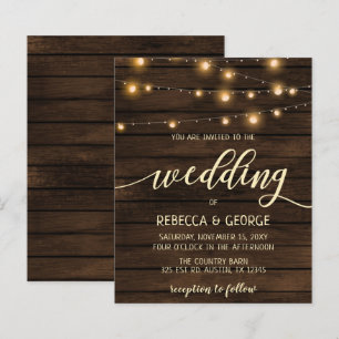 Budget Stall Holz String Lichter Hochzeit Einladun