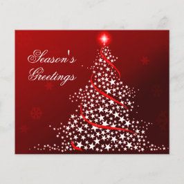 Budget Starry Christmas Tree Red Holiday Card