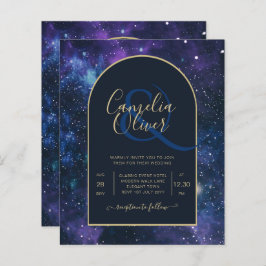 BUDGET Starry Night Lila Blue Wedding INVITE