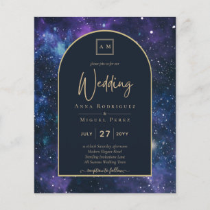 BUDGET Starry Night Lila Blue Wedding INVITE Flyer
