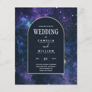 BUDGET Starry Night Lila Blue Wedding INVITE Flyer