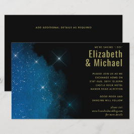 BUDGET Starry Night Navy Gold Einladungen für Hoch