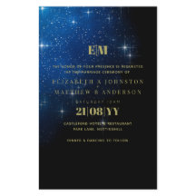 BUDGET Starry Night Navy Gold Einladungen für Hoch