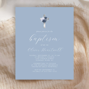 Budget Staubig Blau Silber Floral Kreuz Jungen Tau