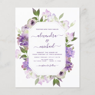 Budget-Staubig-Lila-Hochzeitsblumen-Grün Flyer