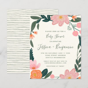 Budget Stilvolle Pink Garden Floral Baby Dusche