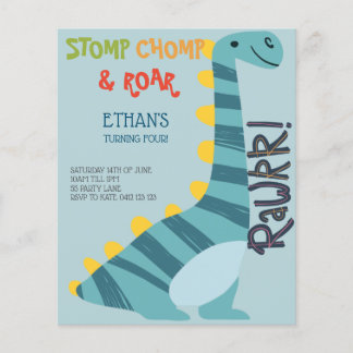 Budget Stomp Chomp Roar Dinosaurier Vier Einladung