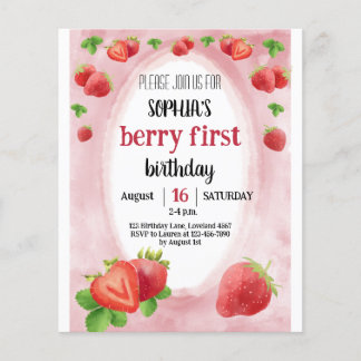 Budget Strawberry 1. Geburtstag Sweet Berry Einlad