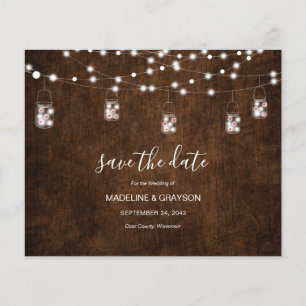 BUDGET String Lights Rustikales Holz Save the Date
