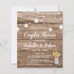 Budget String of Lights & Mason Jar Couples Dusche