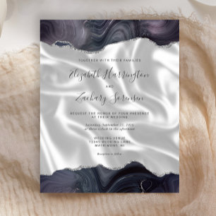Budget Sturm Grau Silber Achat Weiß Seide Hochzeit