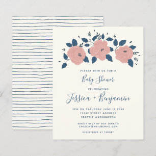 Budget Stylisch Blaue Gartenblumen-Baby-Party