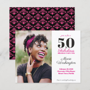 Budget Stylishes Hot Pink Schwarzes Damast 50. Geb