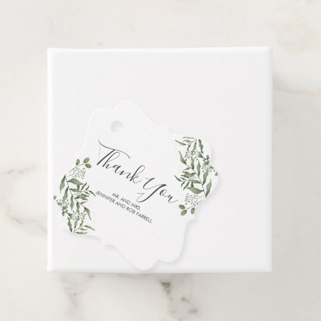 Budget Succulent Eucalyptus Blätter Vielen Dank Geschenkanhänger (Beispiel)