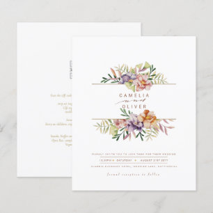 Budget Summer Floral Wedding Einladung QR Code UAW