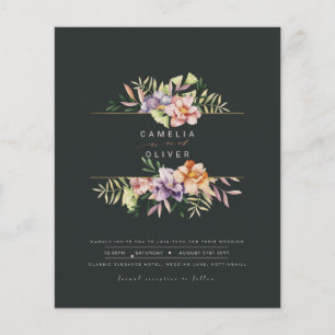 Budget Summer Floral Wedding Einladung QR Code UAW