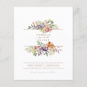 Budget Summer Floral Wedding Einladung QR Code UAW Flyer