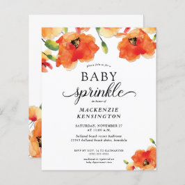 Budget Summer Poppy Baby Sprinkle Einladung