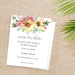 Budget Summer Sunflower Save the Date<br><div class="desc">** SATIN PAPIER IST PAPIERTHIN. AKTUALISIEREN SIE DAS PAPIER FÜR EIN BILDERPAPIER. HAT EINE OPTION FÜR ENVELOPES. *** Rette Geld auf formelle Einladungen mit dieser kleineren Einladung, die eine Option für Umschläge hat. Holen Sie Ihre Gäste bereit für die phantastische Hochzeit mit Ihrer Sommerblume Blume speichern Sie die Date Cards....</div>