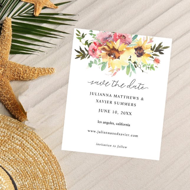 Budget Summer Sunflower Save the Date Flyer (Von Creator hochgeladen)