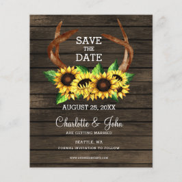 Budget Sunblumen Antlers Chic Save the Date