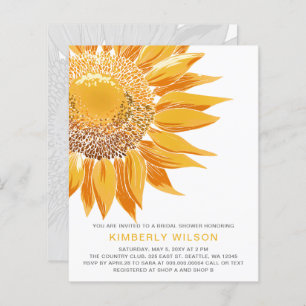 Budget Sunflower Bridal Dusche Einladungen