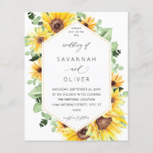 Budget Sunflower & Eucalyptus MOD Wedding W