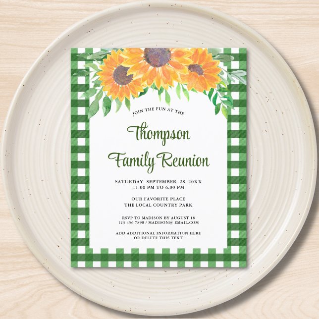 Budget Sunflowers Gingham Family Wiedersehen (Von Creator hochgeladen)