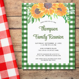 Budget Sunflowers Gingham Family Wiedersehen