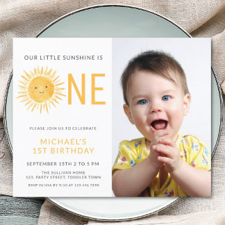 Budget Sunshine Boy's erste Geburtstagsparty einla