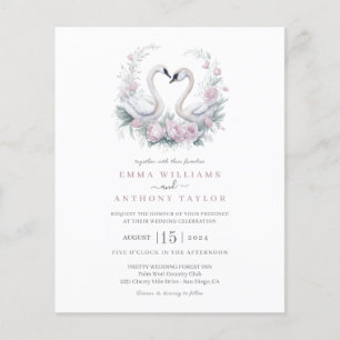 Budget Swan Ehepaar Hochzeit Einladung