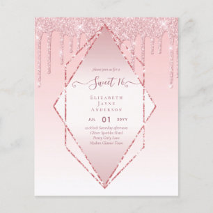BUDGET SWEET16 Dripping Glitzer Glamour Invit Flyer