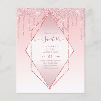 BUDGET SWEET16 Dripping Glitzer Glamour Invit Flyer