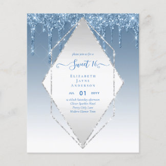BUDGET SWEET16 Dripping Glitzer Glamour Invit Flyer
