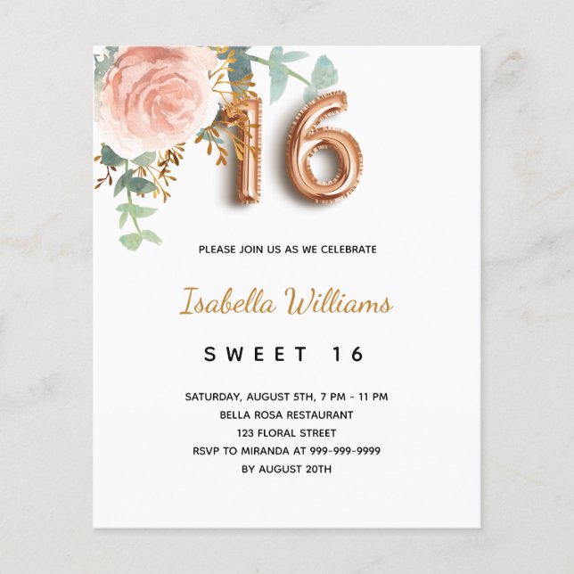Budget Sweet 16 16. Rose Goldbarren Eukalyptus (Vorderseite)
