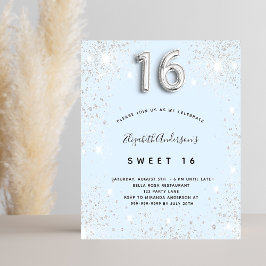 Budget Sweet 16 baby blue silber Glitzer