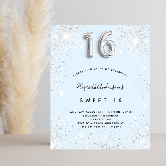 Budget Sweet 16 baby blue silber Glitzer (Von Creator hochgeladen)