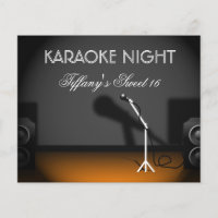 Budget Sweet 16 Karaoke Nacht Party Einladung