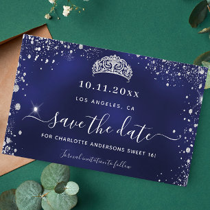 Budget Sweet 16 Marineblau Silber Glitzer rett Dat