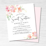 Budget Sweet 16 Rosa Bläserner Geburtstagsparty Ei<br><div class="desc">Kostengünstig,  elegant und hübsch,  16 Geburtstagsfeier mit zarten Aquarellbouquets von Rosa- und Korallenfloralen mit Goldakzenten und "16 . Geburtstag" in einem stilvollen,  luftigen Drehbuch. Einfach mit ihrem Namen und den Party-Details personalisieren.</div>