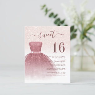 Budget Sweet 16 Rose Gold Glitzer Tropfen Script