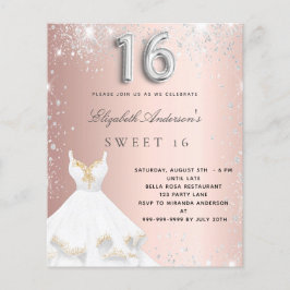 Budget Sweet 16 Rose Gold Silberkleid Glitzer