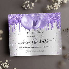 Budget Sweet 16 Silberviolett Save the Date