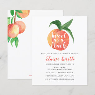 Budget Sweet as a Peach Baby Shower Einladung