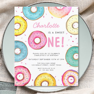 Budget Sweet One Donuts 1. Geburtstag Einladung