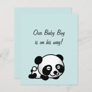 Budget Sweet Panda On Blue Es ist eine Baby-Dusche