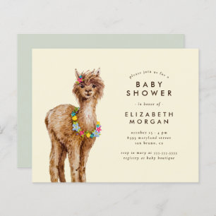 Budget Sweet Watercolor Alpaca Babydusche